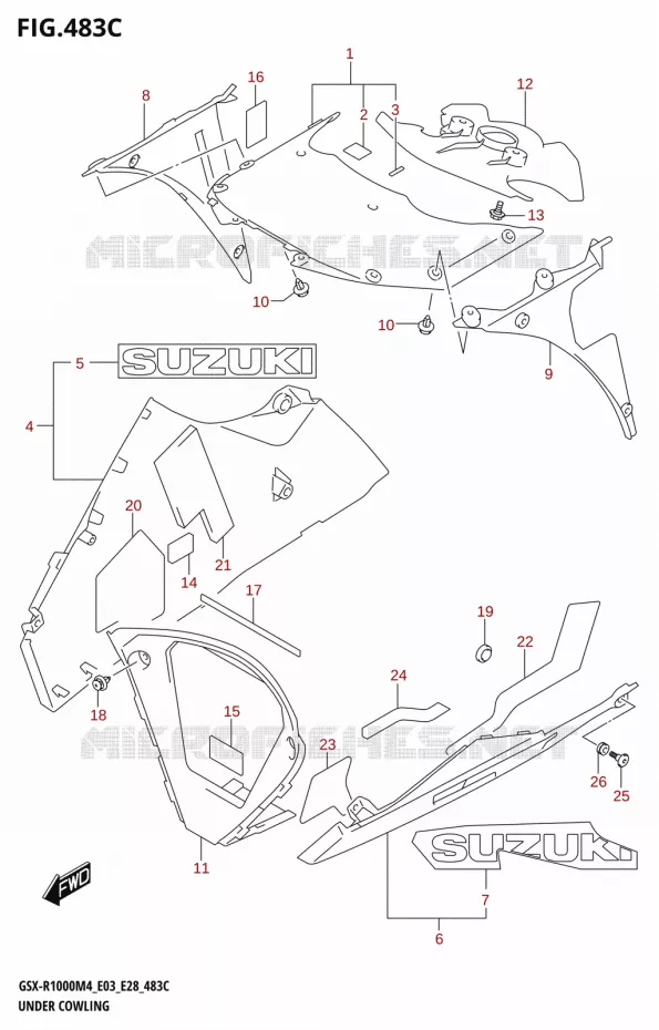 UNDER COWLING (GSX-R1000RZA) Suzuki MOTO 1000 GSX-R 2024  GSX-R1000A M4 E03 E28 E33