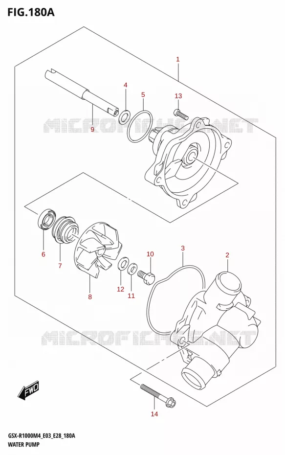WATER PUMP Suzuki MOTO 1000 GSX-R 2024  GSX-R1000A M4 E03 E28 E33