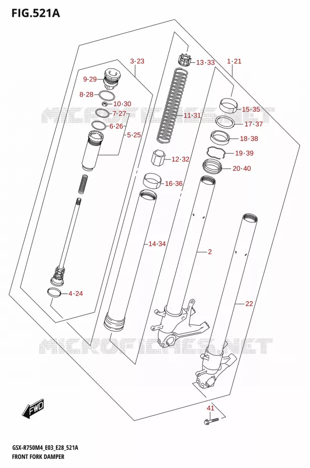 FRONT FORK Suzuki MOTO 750 GSX-R 2024  GSX-R750 M4 (E03,E28,E33)