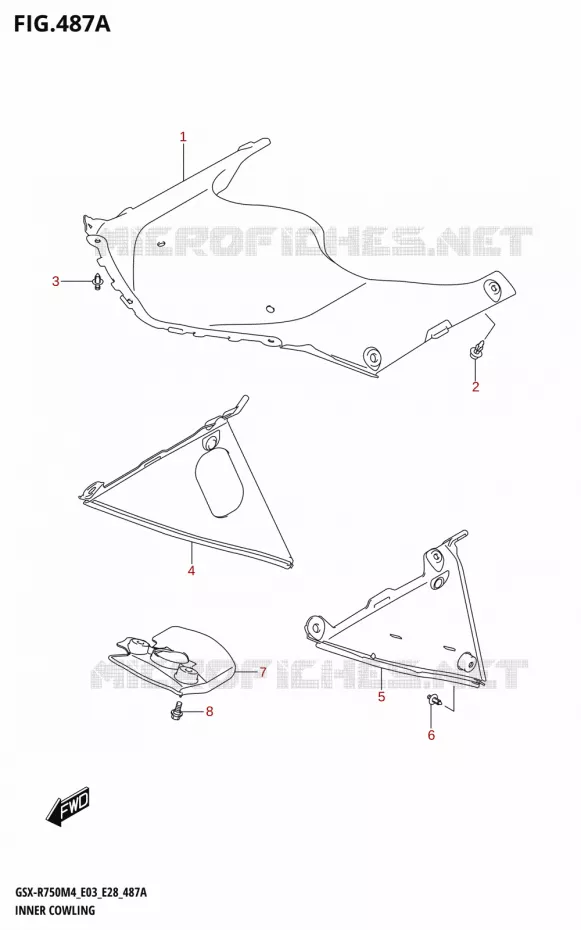 INNER FAIRING Suzuki MOTO 750 GSX-R 2024  GSX-R750 M4 (E03,E28,E33)