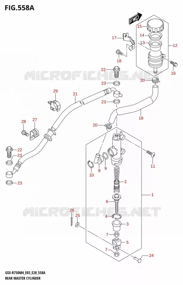 REAR BRAKE MASTER CYLINDER Suzuki MOTO 750 GSX-R 2024  GSX-R750 M4 (E03,E28,E33)