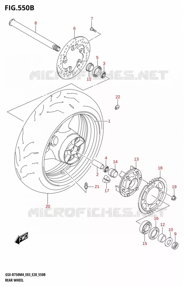 REAR WHEEL (GSX-R750) Suzuki MOTO 750 GSX-R 2024  GSX-R750 M4 (E03,E28,E33)