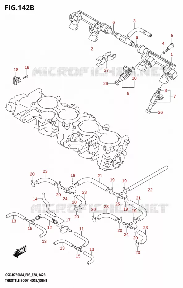 THROTTLE BODY HOSE/JOINT (E33) Suzuki MOTO 750 GSX-R 2024  GSX-R750 M4 (E03,E28,E33)