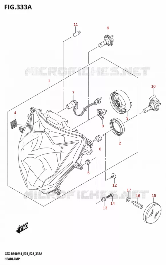 HEADLIGHT Suzuki MOTO 600 GSX-R 2024  GSX-R600 M4 (E03,E28,E33)