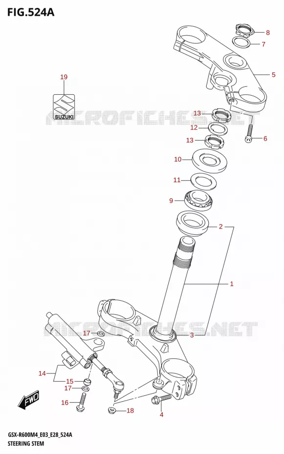 STEERING COLUMN Suzuki MOTO 600 GSX-R 2024  GSX-R600 M4 (E03,E28,E33)