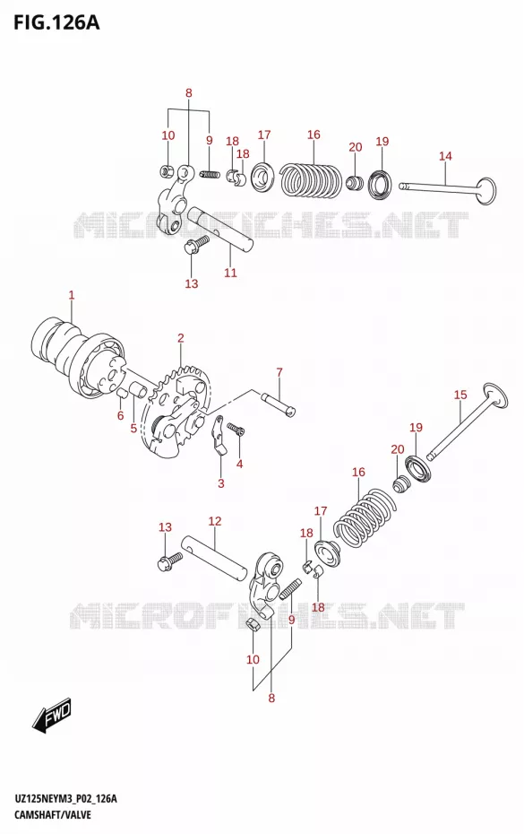 CAMSHAFT - VALVES Suzuki SCOOTER 125 ACCESS 2023  UZ125NEY M3 (P19)