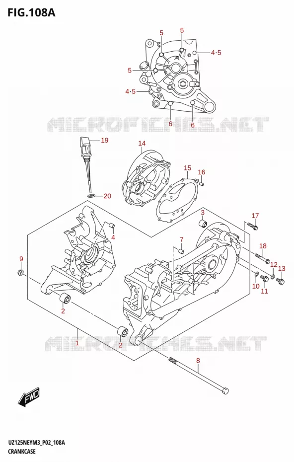 CRANKCASE Suzuki SCOOTER 125 ACCESS 2023  UZ125NEY M3 (P19)