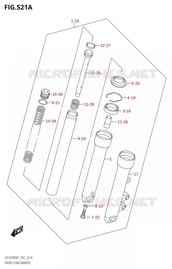 FRONT FORK Suzuki SCOOTER 125 ACCESS 2023  UZ125NEY M3 (P19)