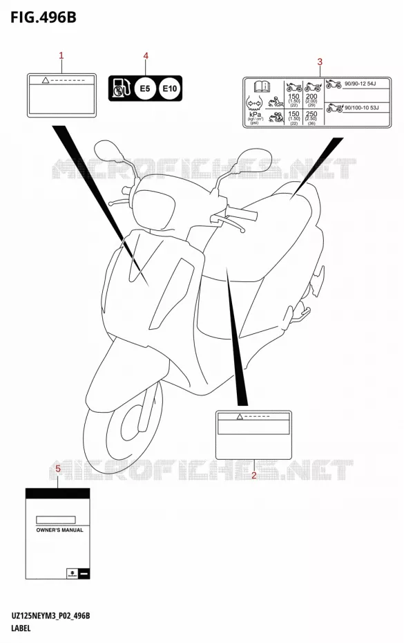 LABEL (P02) Suzuki SCOOTER 125 ADDRESS 2023  UZ125NEY M3 (P19)