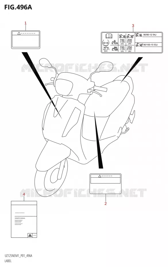 LABEL Suzuki SCOOTER 125 ADDRESS 2023  UZ125NEY M3 (P19)