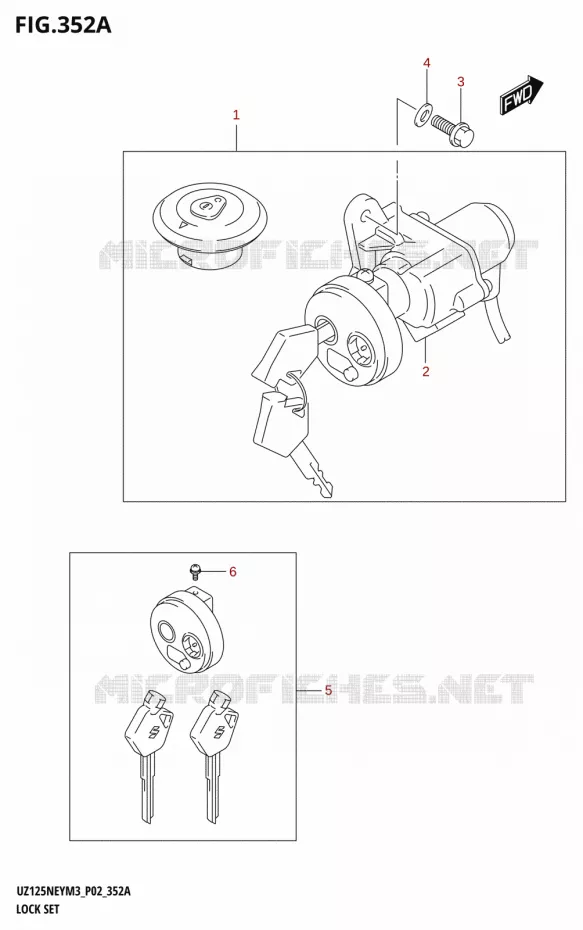 LOCK SET (P19) Suzuki SCOOTER 125 ADDRESS 2023  UZ125NEY M3 (P19)