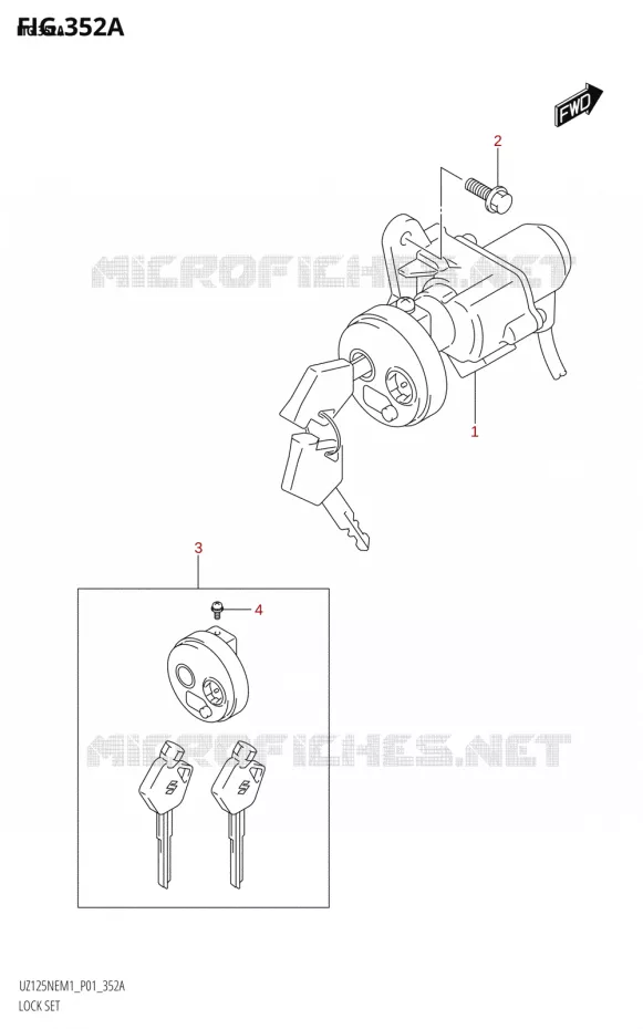 LOCK SET Suzuki SCOOTER 125 ADDRESS 2023  UZ125NEY M3 (P19)