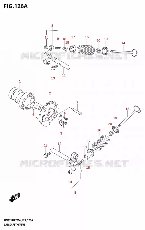 CAMSHAFT - VALVES Suzuki SCOOTER 125 AVENIS 2024  UN125NE M4 (P21)