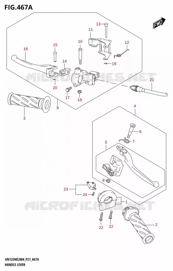 LEVERS - HANDGRIPS Suzuki SCOOTER 125 AVENIS 2024  UN125NE M4 (P21)