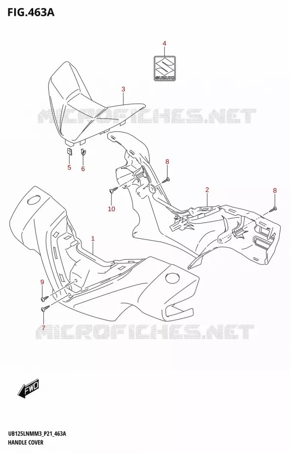 HANDLEBAR FAIRING Suzuki SCOOTER 125 BURGMAN 2023  UB125LNM M3 (P21)