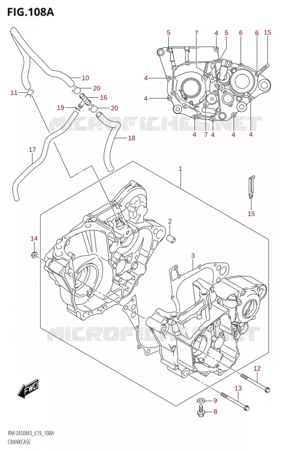 CRANKCASE Suzuki MOTO 450 RM-Z 2023  RM-Z450 M3 (E19)