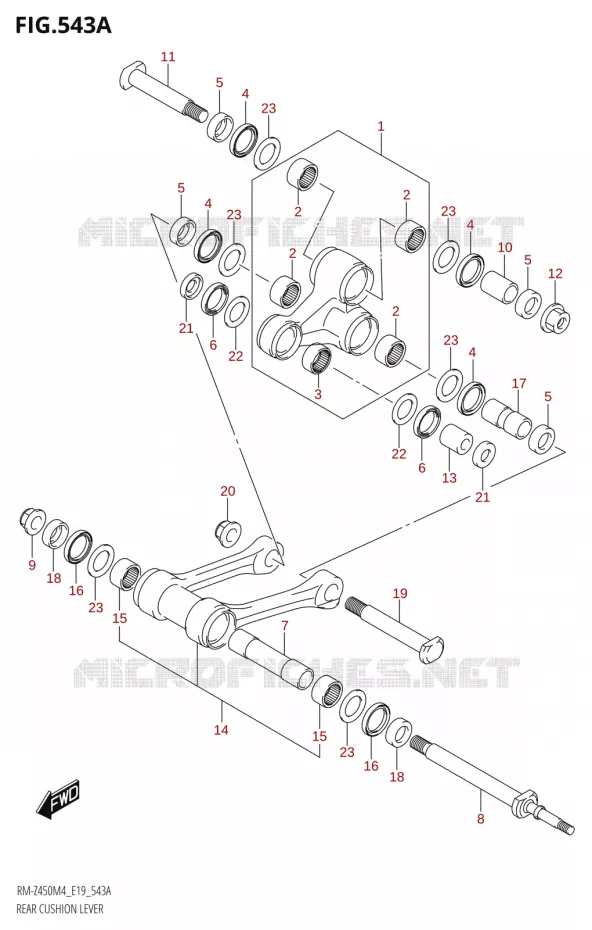 SHOCK ABSORBER LINKAGE Suzuki MOTO 450 RM-Z 2024  RM-Z450 M4 (E19)