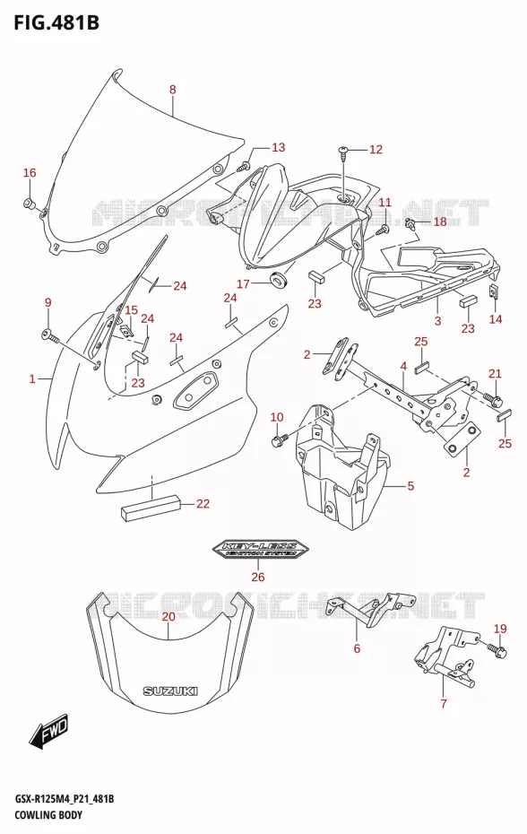 FAIRING (GSX-R125RLX) Suzuki MOTO 125 GSX-R 2024  GSX-R125RL 2024 M4 (P21)