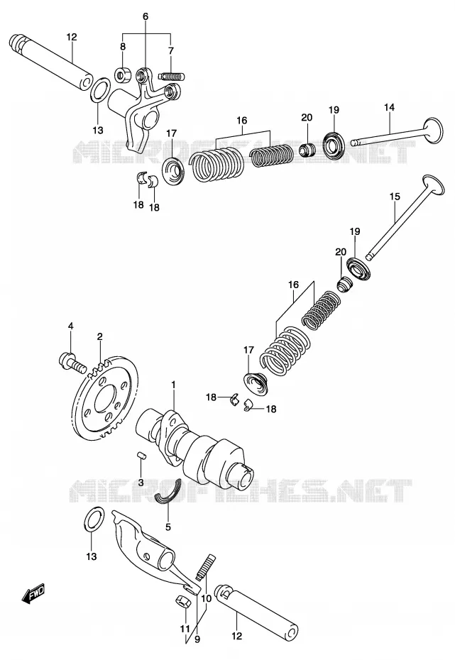 CAM SHAFT/VALVE Suzuki SCOOTER 150 BURGMAN 2002  UH150K2(P19)
