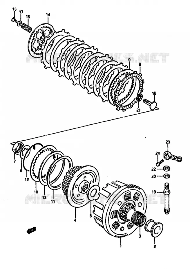 CLUTCH Suzuki MOTO 250 TS-X 1987  TS250XH(E/G/H/J/K)