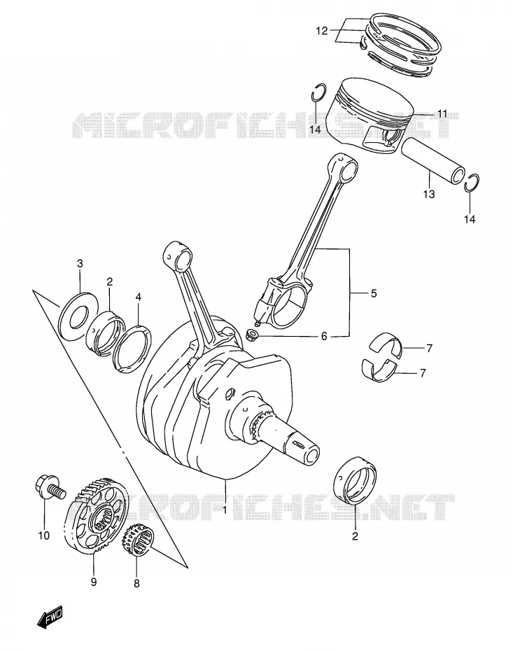 CRANKSHAFT Suzuki MOTO 1500 INTRUDER 2004  VL1500K4(E2)