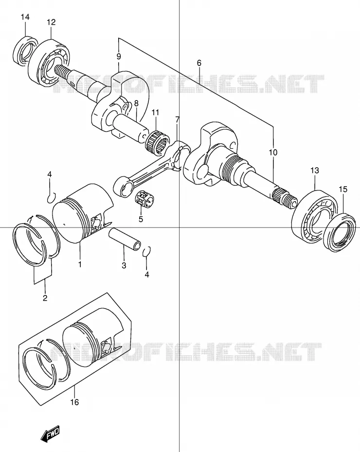 CRANKSHAFT Suzuki MOTO 50 STREET-MAGIC 2000  TR50SY(E2)