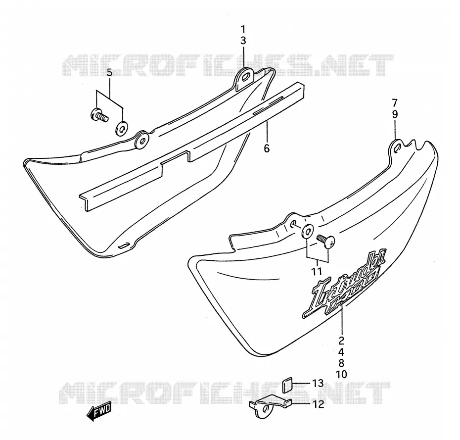 FAIRING (MODEL H/J/L/M) Suzuki MOTO 1400 INTRUDER 1995  VS1400GLFS(E28)