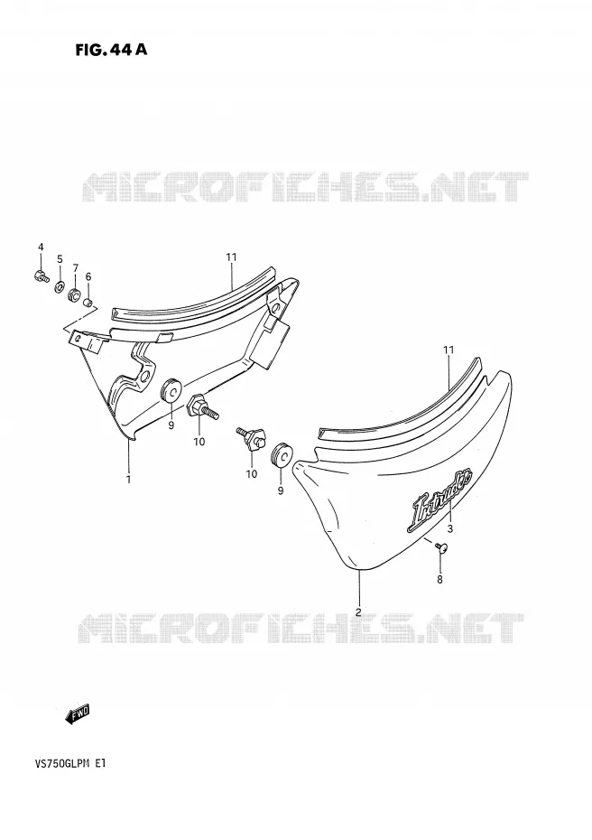 FAIRING (MODEL M) Suzuki MOTO 750 INTRUDER 1987  VS750GLPH(E1)