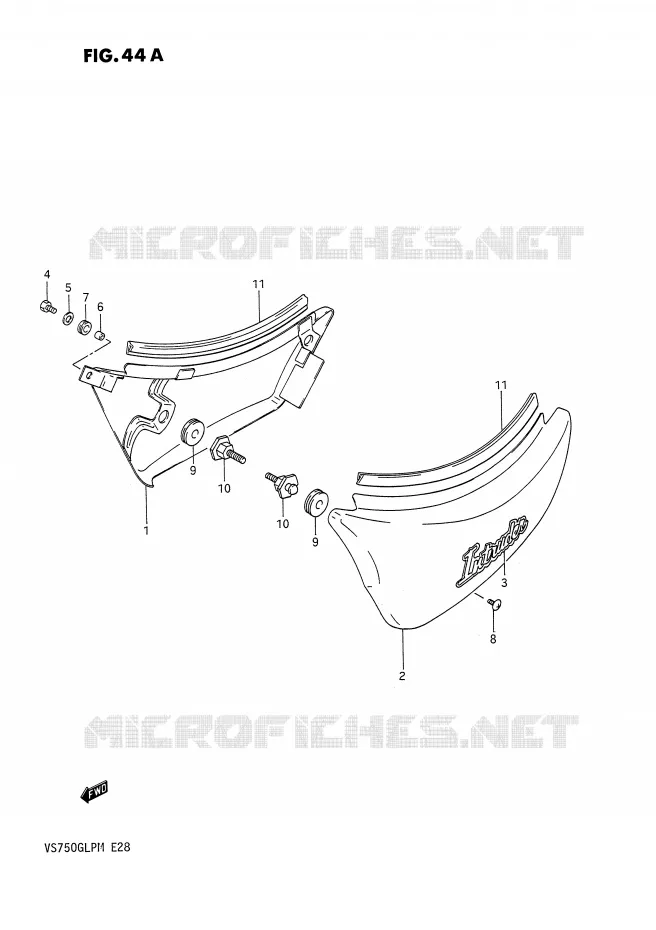 FAIRING (MODEL M) Suzuki MOTO 750 INTRUDER 1987  VS750GLPH(E28)
