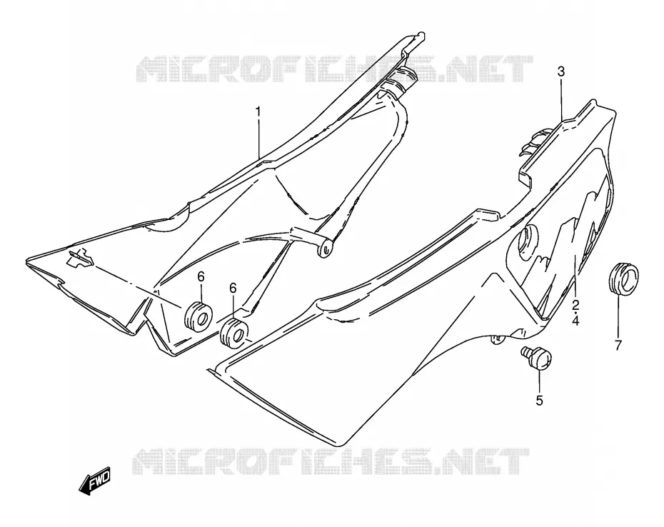 FAIRING (MODEL P/S) Suzuki MOTO 50 TS-W 1993  TS50WP(E6)