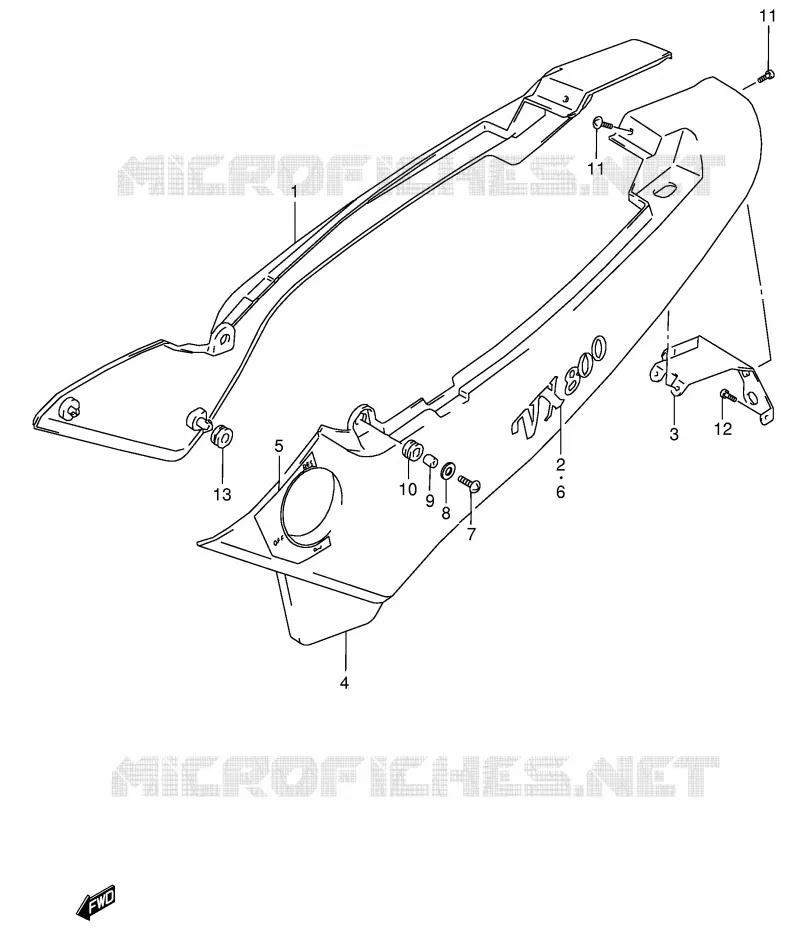 FAIRING (MODEL R/T) Suzuki MOTO 800 VX 1991  VX800UM(E4)