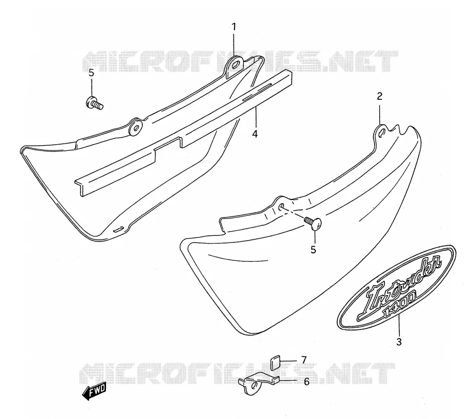 FAIRING (MODEL S) Suzuki MOTO 1400 INTRUDER 1990  VS1400GLPL(E28)
