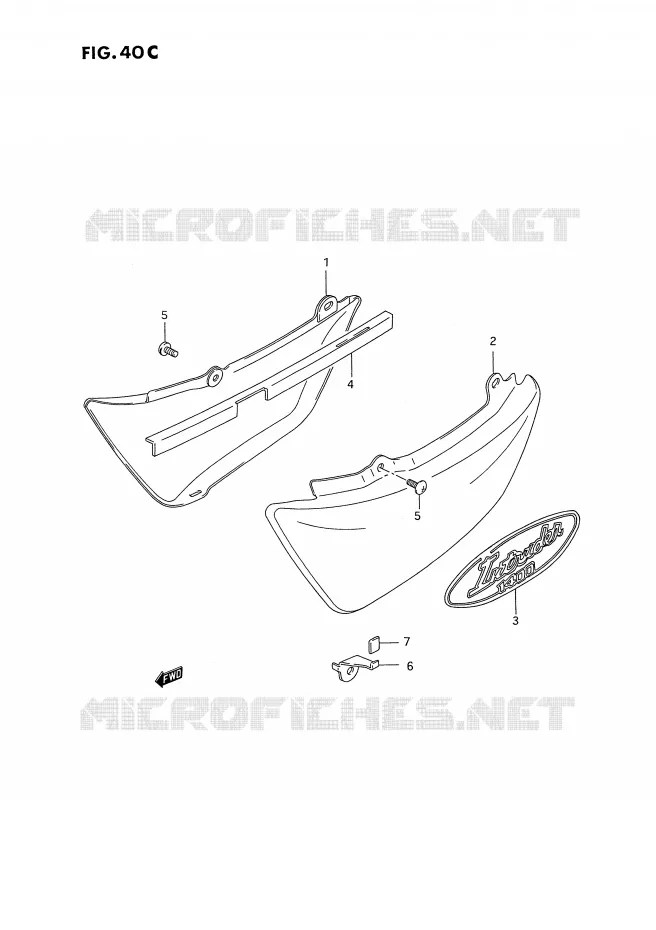 FAIRING (MODEL S) Suzuki MOTO 1400 INTRUDER 1992  VS1400GLPN(E2)
