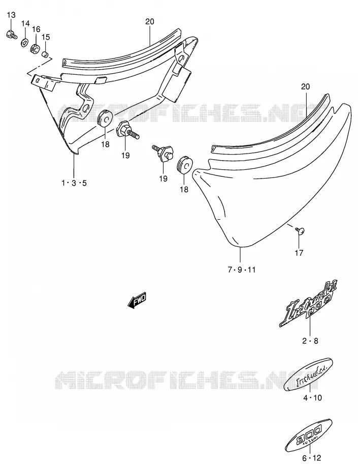FAIRING (MODEL S/T/V) Suzuki MOTO 800 INTRUDER 1993  VS800GLP(E28)