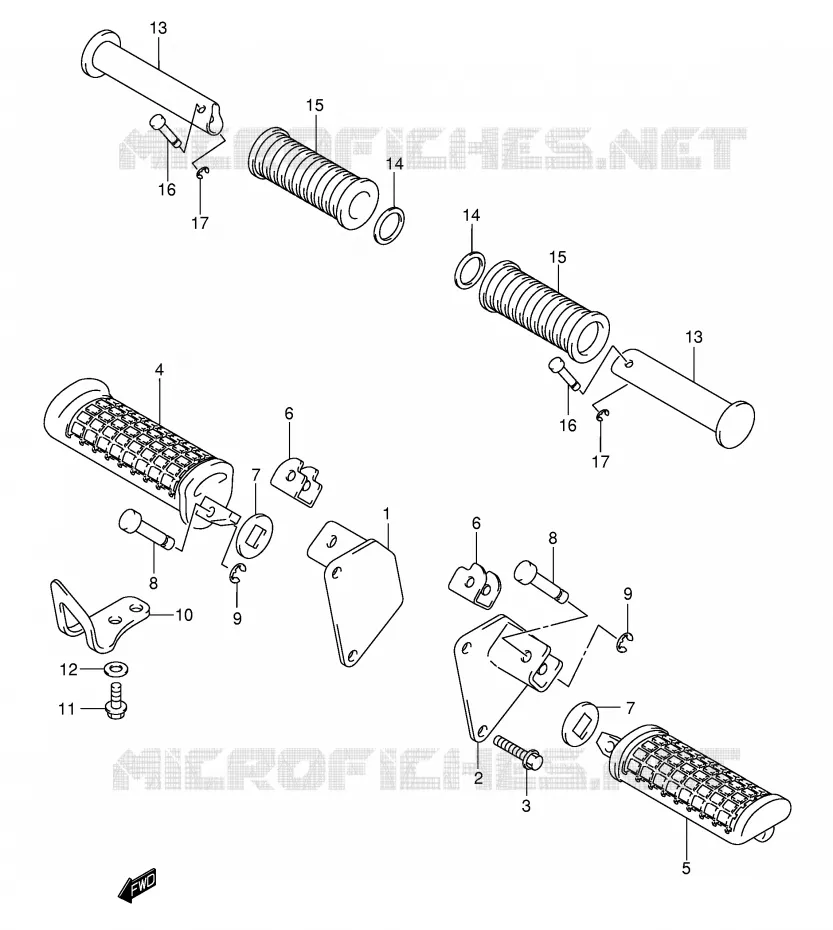 FOOTREST (MODEL K3/K4) Suzuki MOTO 250 INTRUDER 2000  VL250Y(E2)