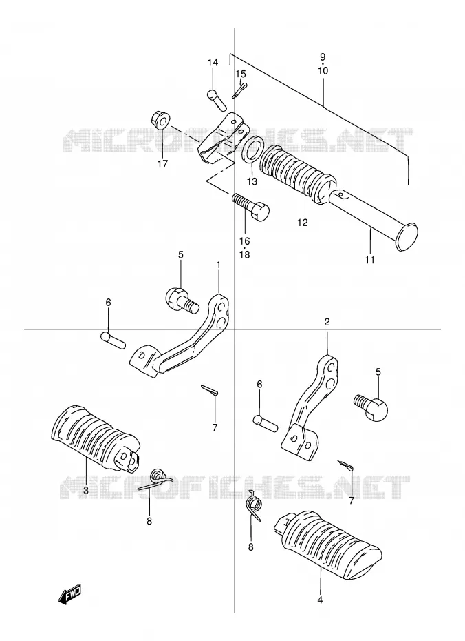 FOOTREST Suzuki MOTO 125 TU 1999  TU125XTX(E2)