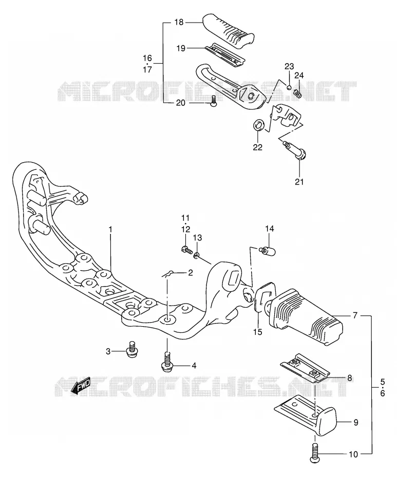 FOOTREST Suzuki MOTO 800 INTRUDER 1992  VS800GLN(E28)