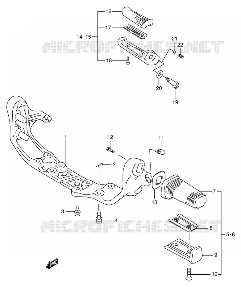 FOOTREST Suzuki MOTO 800 INTRUDER 1999  VS800GLX(E2)