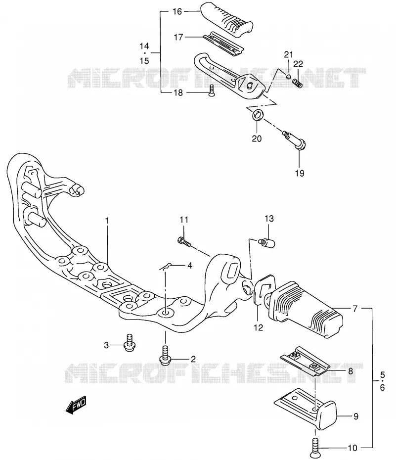 FOOTREST Suzuki MOTO 800 INTRUDER 2001  VS800GLK1(E3/E28)