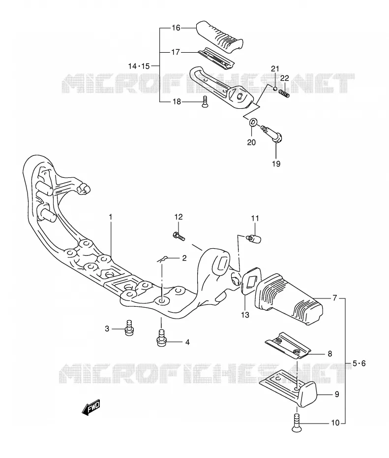 FOOTREST Suzuki MOTO 800 INTRUDER 2003  VS800GLK3(E22)