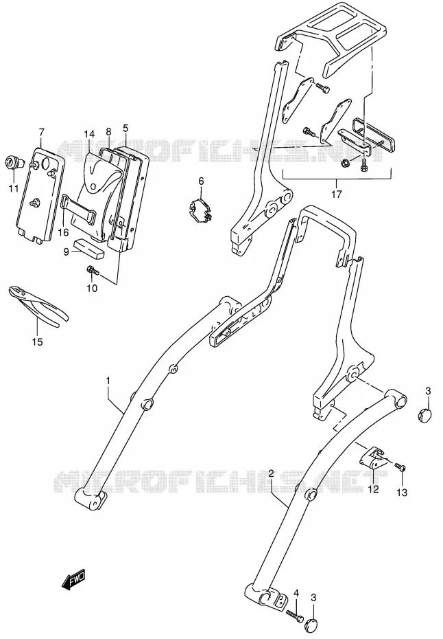 FRAME HANDLE GRIP (MODEL K1/K2/K3/K4) Suzuki MOTO 800 INTRUDER 2004  VS800GLK4(E3/E28)