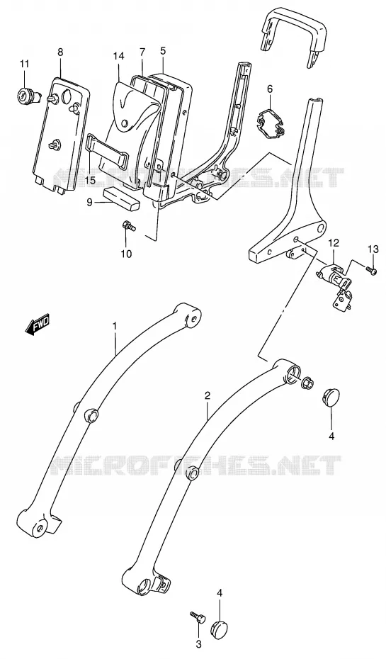 FRAME HANDLE GRIP (MODEL K4) Suzuki MOTO 1400 INTRUDER 2006  VS1400K6(E3/E28)