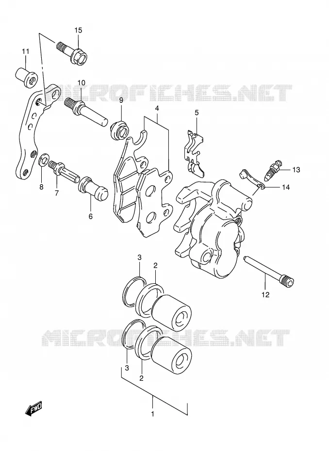 FRONT CALIPER (MODEL R P9) Suzuki MOTO 125 TS-ER 1982  TS125ERZ(E1)