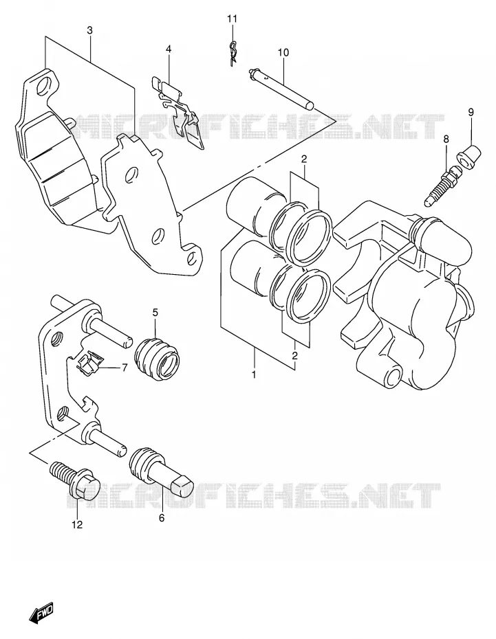 FRONT CALIPER (MODEL T) Suzuki MOTO 800 VX 1996  VX800T(E4)