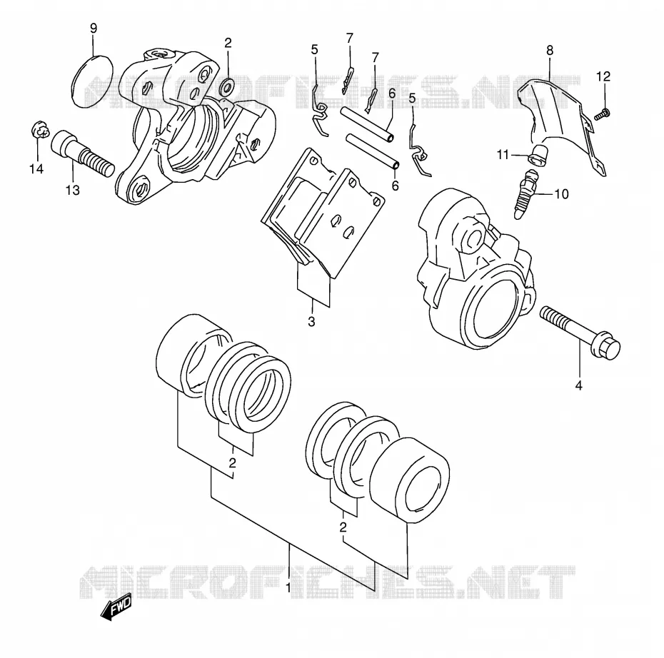 FRONT CALIPER (MODEL W) Suzuki MOTO 1500 INTRUDER 2001  VL1500K1(E2)