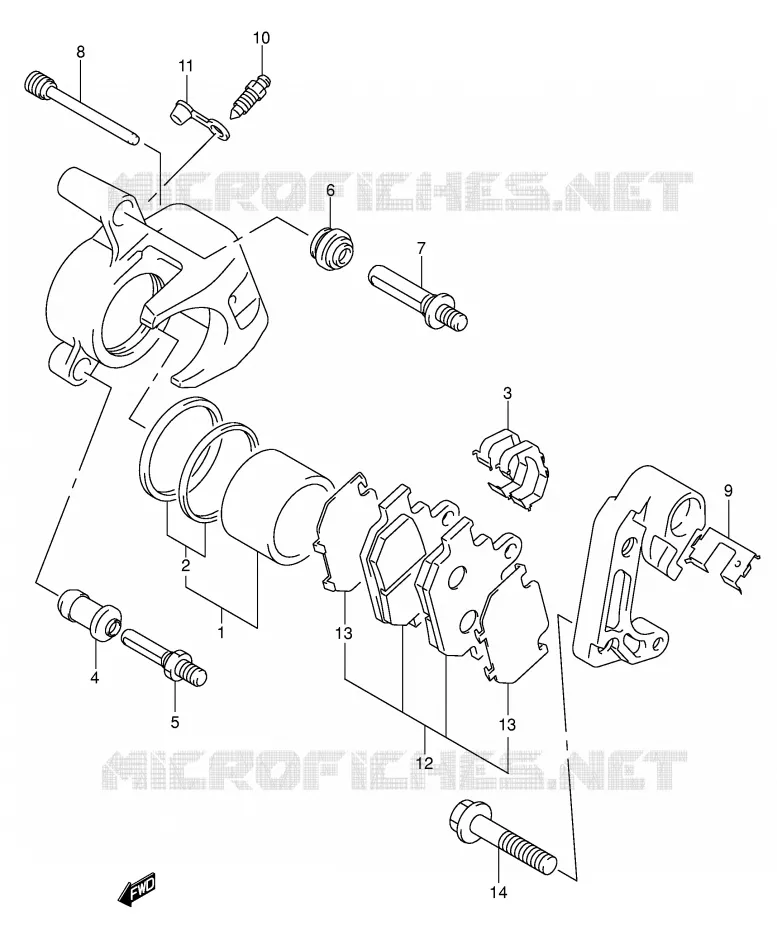 FRONT CALIPER Suzuki MOTO 125 INTRUDER 2002  VL125K2(E2)