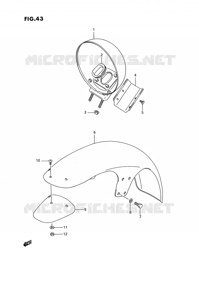 FRONT FENDER (MODEL H/J/K/L/M/N/P/R) Suzuki MOTO 1400 INTRUDER 1995  VS1400GLPS(E2)