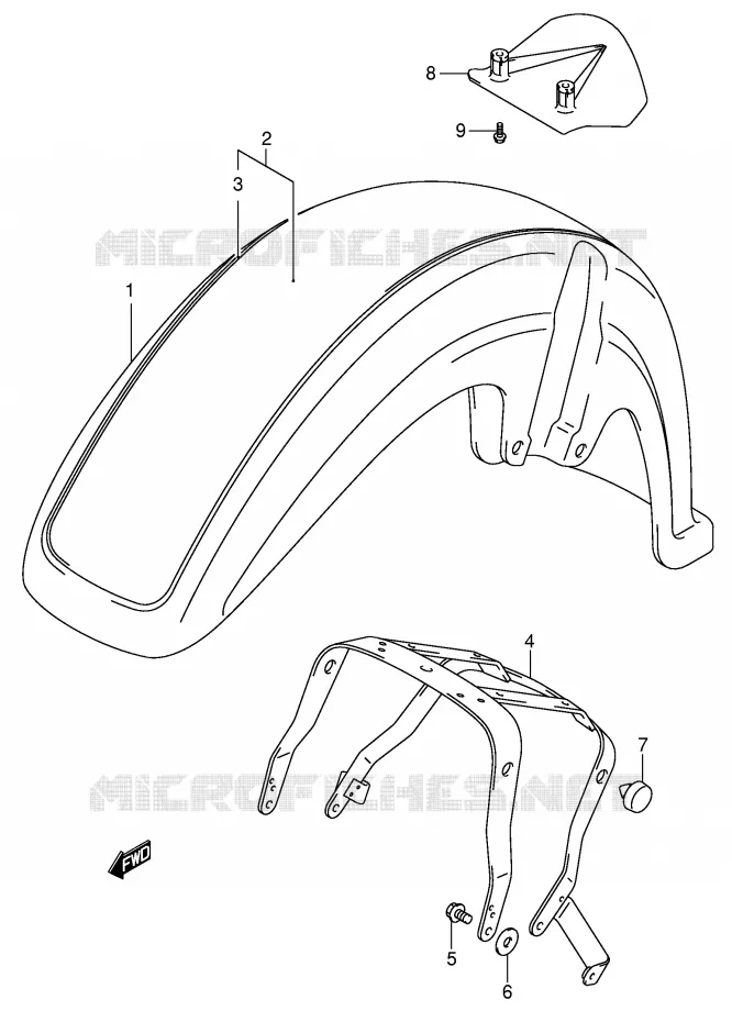 FRONT FENDER (MODEL K1) Suzuki MOTO 800 VOLUSIA 2004  VL800K4(E2)