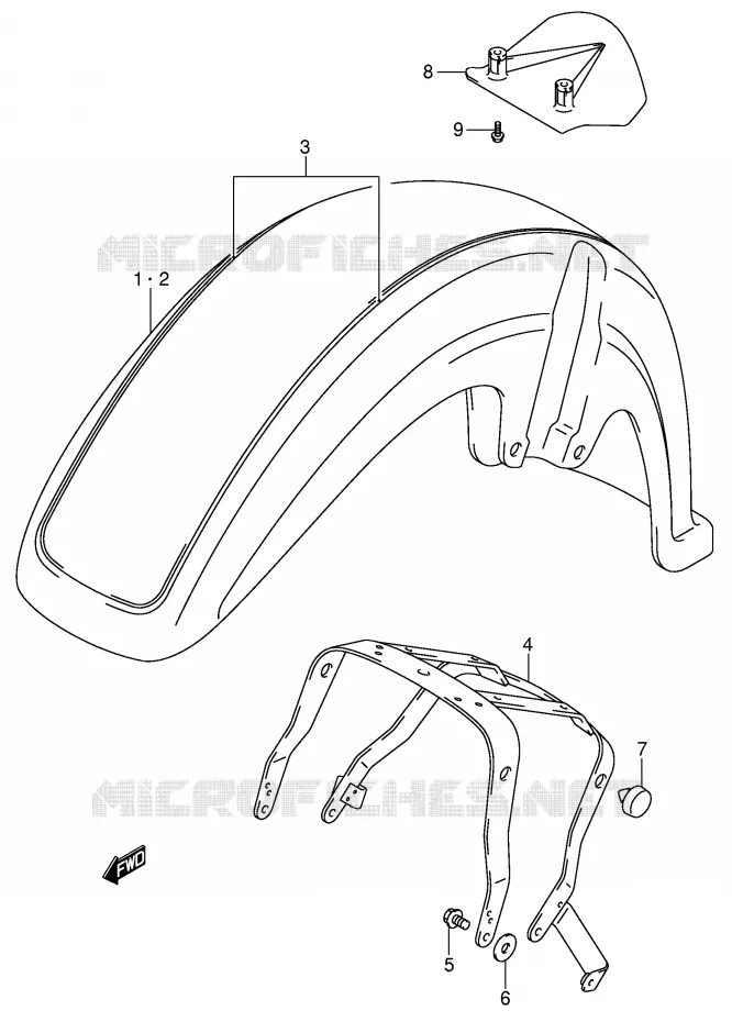 FRONT FENDER (MODEL K2) Suzuki MOTO 800 VOLUSIA 2003  VL800ZK3(E2)