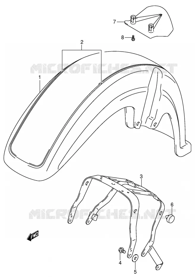 FRONT FENDER (MODEL K3) Suzuki MOTO 800 VOLUSIA 2001  VL800K1(E2)